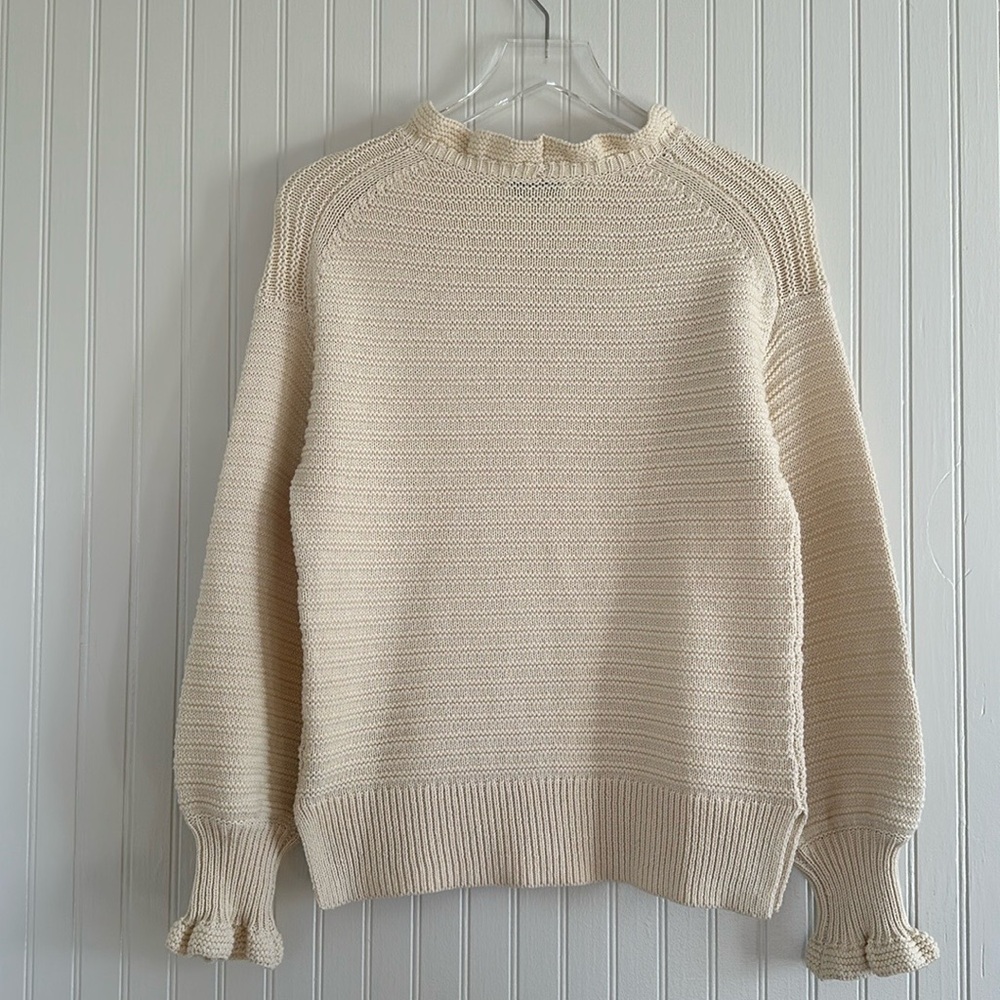 Madewell Ruffle-Neck Pullover Sweater - Picture 9 of 14